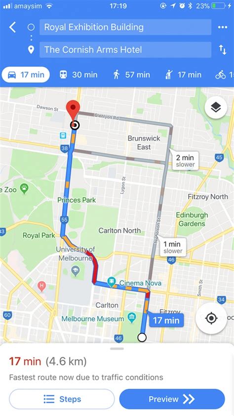 google maps driving directions distance.